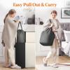 Lifewit Double Laundry Hamper with Lid and Removable Laundry Bags, Large Collapsible 2 Dividers Dirty Clothes Basket with Handles for Bedroom, Laundry Room, Closet, Bathroom, College, 136L Gray(Black&White&Grey)