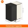 Lifewit Double Laundry Hamper with Lid and Removable Laundry Bags, Large Collapsible 2 Dividers Dirty Clothes Basket with Handles for Bedroom, Laundry Room, Closet, Bathroom, College, 136L Gray(White&black)