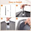 Lifewit Double Laundry Hamper with Lid and Removable Laundry Bags, Large Collapsible 2 Dividers Dirty Clothes Basket with Handles for Bedroom, Laundry Room, Closet, Bathroom, College, 136L Gray(Light Gray)