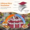 Lifewit Duo Insulated Casserole Carrier for Hot or Cold Food, Lasagna Holder 2 Compartments, Thermal Lunch Tote for Potluck Parties Cookouts, Fits 9″x13″ Casserole Dish, Gray(Red)