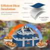 Lifewit Duo Insulated Casserole Carrier for Hot or Cold Food, Lasagna Holder 2 Compartments, Thermal Lunch Tote for Potluck Parties Cookouts, Fits 9″x13″ Casserole Dish, Gray(Blue)
