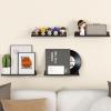 Lifewit Floating Shelves for Wall, 6 Pack 15″ Clear Acrylic Shelf Room Decor for Book/Figures/Photo/Makeup in Bathroom, Book Shelf, Living Room, Bedroom, Kitchen Storage and Organization(Black)