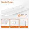 Lifewit Floating Shelves for Wall, 6 Pack 15″ Clear Acrylic Shelf Room Decor for Book/Figures/Photo/Makeup in Bathroom, Book Shelf, Living Room, Bedroom, Kitchen Storage and Organization(White)
