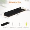Lifewit Floating Shelves for Wall, 6 Pack 15″ Clear Acrylic Shelf Room Decor for Book/Figures/Photo/Makeup in Bathroom, Book Shelf, Living Room, Bedroom, Kitchen Storage and Organization(Black)