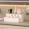 Lifewit Hair Tool Organizer Countertop, Removable Blow Dryer Holder for Bathroom Vanity, Acrylic Hot Tools Organizer Storage for Hair Dryer, Curling Iron, Brush, Straightener, 3 Stainless Cups, White(White)