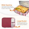 Lifewit Insulated Single Decker Casserole Carrier for Hot or Cold Food, Casserole Dish Carrying Case, Lasagna Holder for Potluck Parties, Picnic and Cookouts, Fits 9″x13″ Baking Dish, Grey(Red)