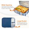 Lifewit Insulated Single Decker Casserole Carrier for Hot or Cold Food, Casserole Dish Carrying Case, Lasagna Holder for Potluck Parties, Picnic and Cookouts, Fits 9″x13″ Baking Dish, Grey(Blue)