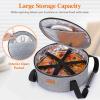 Lifewit Insulated Single Decker Round Casserole Carrier, Portable Pie Carrier Bag for Hot or Cold Food, Fits 12.5″ Baking Dish, Thermal Lunch Tote for Potluck Parties, Picnic and Cookouts, Grey(Gray)
