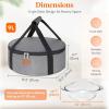 Lifewit Insulated Single Decker Round Casserole Carrier, Portable Pie Carrier Bag for Hot or Cold Food, Fits 12.5″ Baking Dish, Thermal Lunch Tote for Potluck Parties, Picnic and Cookouts, Grey(Gray)