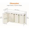 Lifewit Laundry Hamper 4 Section, 168L Pull out Laundry Clothes Basket Organizer with Large Top Shelf and 4 Removable Bags and Handles, Laundry Sorter for Laundry Room Bedroom Bathroom, Black(White)