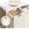 Lifewit Laundry Hamper 4 Section, 168L Pull out Laundry Clothes Basket Organizer with Large Top Shelf and 4 Removable Bags and Handles, Laundry Sorter for Laundry Room Bedroom Bathroom, Black(White)