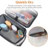 Lifewit Mesh Shower Caddy Bag Portable for College Dorm Room Essentials, Hanging Organizer Basket, Quick Dry Tote Bag for Camping, Bathroom, Beach, Travel, Medium, Black(Grey)
