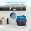 Lifewit Mesh Shower Caddy Freestanding Portable Shower Tote Bag for College Dorm, Bathroom, Gym, Travel, Quick Dry Hanging Organizer with 7 Storage Pockets for Toiletry Essentials, Medium,Black(Blue)