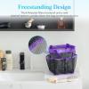 Lifewit Mesh Shower Caddy Freestanding Portable Shower Tote Bag for College Dorm, Bathroom, Gym, Travel, Quick Dry Hanging Organizer with 7 Storage Pockets for Toiletry Essentials, Medium,Black(Purple)