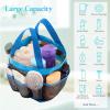 Lifewit Mesh Shower Caddy Freestanding Portable Shower Tote Bag for College Dorm, Bathroom, Gym, Travel, Quick Dry Hanging Organizer with 7 Storage Pockets for Toiletry Essentials, Medium,Black(Blue)