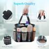 Lifewit Mesh Shower Caddy Freestanding Portable Shower Tote Bag for College Dorm, Bathroom, Gym, Travel, Quick Dry Hanging Organizer with 7 Storage Pockets for Toiletry Essentials, Medium,Black(Black)