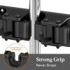 Lifewit Mop and Broom Holder Wall Mount, Anti-Slip Broom Hanger for Kitchen Organization, Heavy Duty Cleaning Supplies Organizer, Easy Install Tool Organizer for Closet, Garage, 5 Slot 6 Hooks, Black(Black)