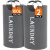 image:imageLifewit 100L 2Pack Large Laundry Basket Collapsible Laundry Hamper with Aluminum Handles Waterproof Freestanding Dirty Clothes Hampers for Laundry Room Bedroom Dorm Bathroom BlackGrey