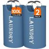image:imageLifewit 100L 2Pack Large Laundry Basket Collapsible Laundry Hamper with Aluminum Handles Waterproof Freestanding Dirty Clothes Hampers for Laundry Room Bedroom Dorm Bathroom BlackBlue