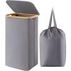 Lifewit 100L Laundry Basket with Lid, Clothes Hampers for Laundry with Bamboo Handles and A Removable Bag, Large Foldable Laundry Hamper for Bedroom, Bathroom, Dorm, Laundry Room, Beige(Gray)
