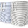 Lifewit 2 Pack Laundry Hamper Large Collapsible Laundry Baskets, Freestanding Waterproof Clothes Hamper with Easy Carry Handles in Laundry Room Bedroom Bathroom College Dorm for Adults, Grey, 2 x 80L(Grey-Blue)