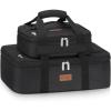 Lifewit Duo Insulated Casserole Carrier for Hot or Cold Food, Lasagna Holder 2 Compartments, Thermal Lunch Tote for Potluck Parties Cookouts, Fits 9″x13″ Casserole Dish, Gray(Black)