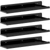 Lifewit Floating Shelves for Wall, 6 Pack 15″ Clear Acrylic Shelf Room Decor for Book/Figures/Photo/Makeup in Bathroom, Book Shelf, Living Room, Bedroom, Kitchen Storage and Organization(Black)