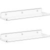 Lifewit Floating Shelves for Wall, 6 Pack 15″ Clear Acrylic Shelf Room Decor for Book/Figures/Photo/Makeup in Bathroom, Book Shelf, Living Room, Bedroom, Kitchen Storage and Organization(Clear)