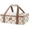 Lifewit Insulated Single Decker Casserole Carrier, Lasagna Lugger Holder for Hot or Cold Food, Fits 9″ x 13″ Baking Dish, Thermal Lunch Tote Bag for Potluck Parties, Picnic and Cookouts, Black(Beige)