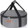 Lifewit Insulated Single Decker Round Casserole Carrier, Portable Pie Carrier Bag for Hot or Cold Food, Fits 12.5″ Baking Dish, Thermal Lunch Tote for Potluck Parties, Picnic and Cookouts, Grey(Gray)