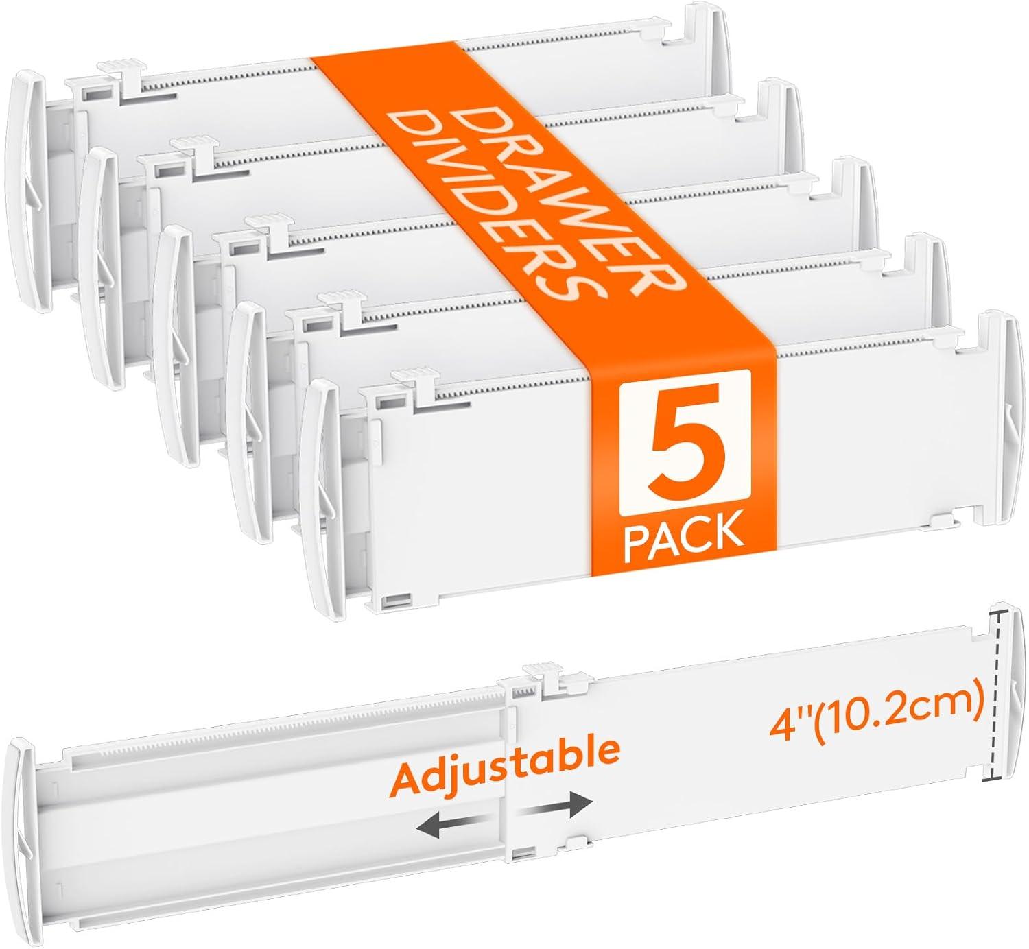 image:imageLifewit 5 Tall 5 Pack Deep Drawer Dividers 30 47cm115185 Expandable Drawer Divider for Clothes White Dresser Drawer Storage Organizers Clothing Drawers Separators for Dresser Kitchen Bedroom5
