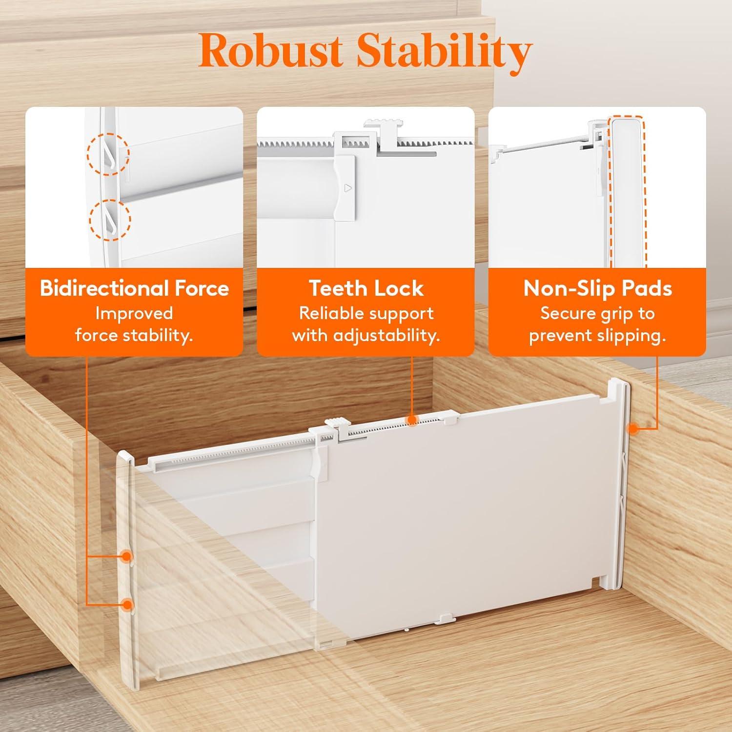 image:imageLifewit 5 Tall 5 Pack Deep Drawer Dividers 30 47cm115185 Expandable Drawer Divider for Clothes White Dresser Drawer Storage Organizers Clothing Drawers Separators for Dresser Kitchen Bedroom8