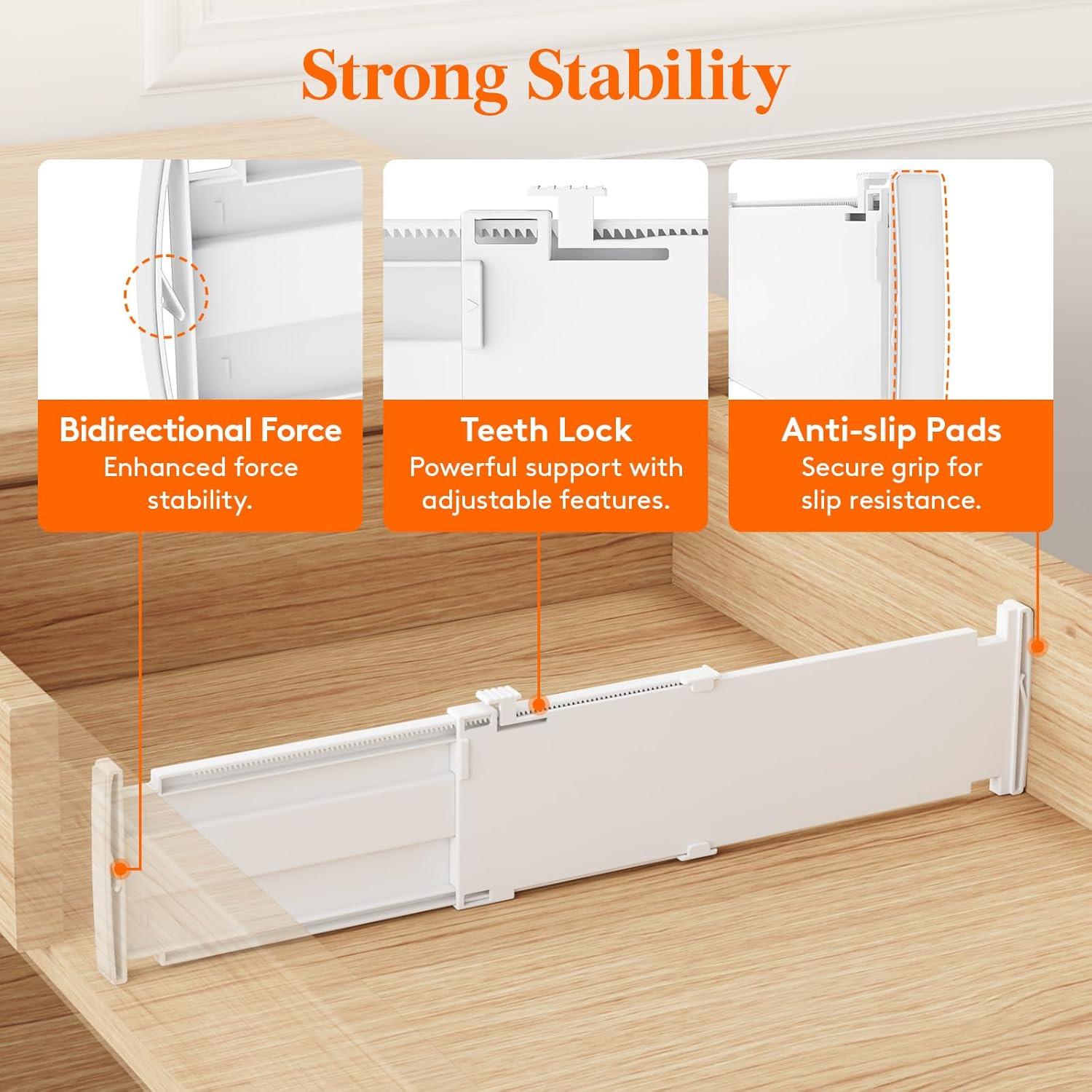 image:imageLifewit 5 Tall 5 Pack Deep Drawer Dividers 30 47cm115185 Expandable Drawer Divider for Clothes White Dresser Drawer Storage Organizers Clothing Drawers Separators for Dresser Kitchen Bedroom5