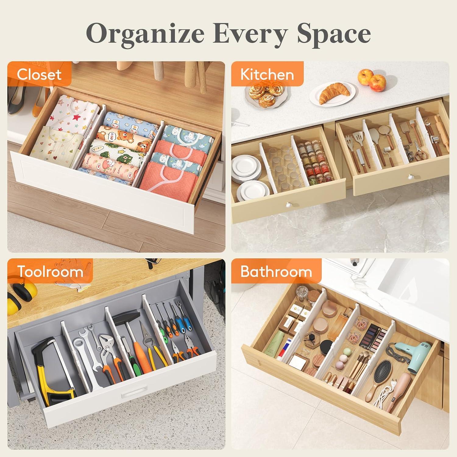 image:imageLifewit 5 Tall 5 Pack Deep Drawer Dividers 30 47cm115185 Expandable Drawer Divider for Clothes White Dresser Drawer Storage Organizers Clothing Drawers Separators for Dresser Kitchen Bedroom5