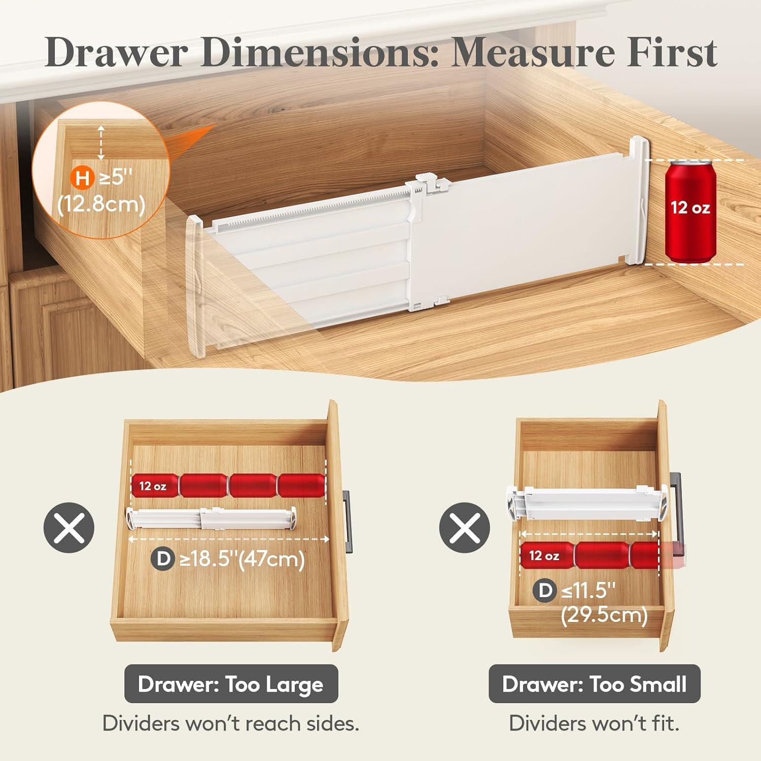 image:imageLifewit 5 Tall 5 Pack Deep Drawer Dividers 30 47cm115185 Expandable Drawer Divider for Clothes White Dresser Drawer Storage Organizers Clothing Drawers Separators for Dresser Kitchen Bedroom5