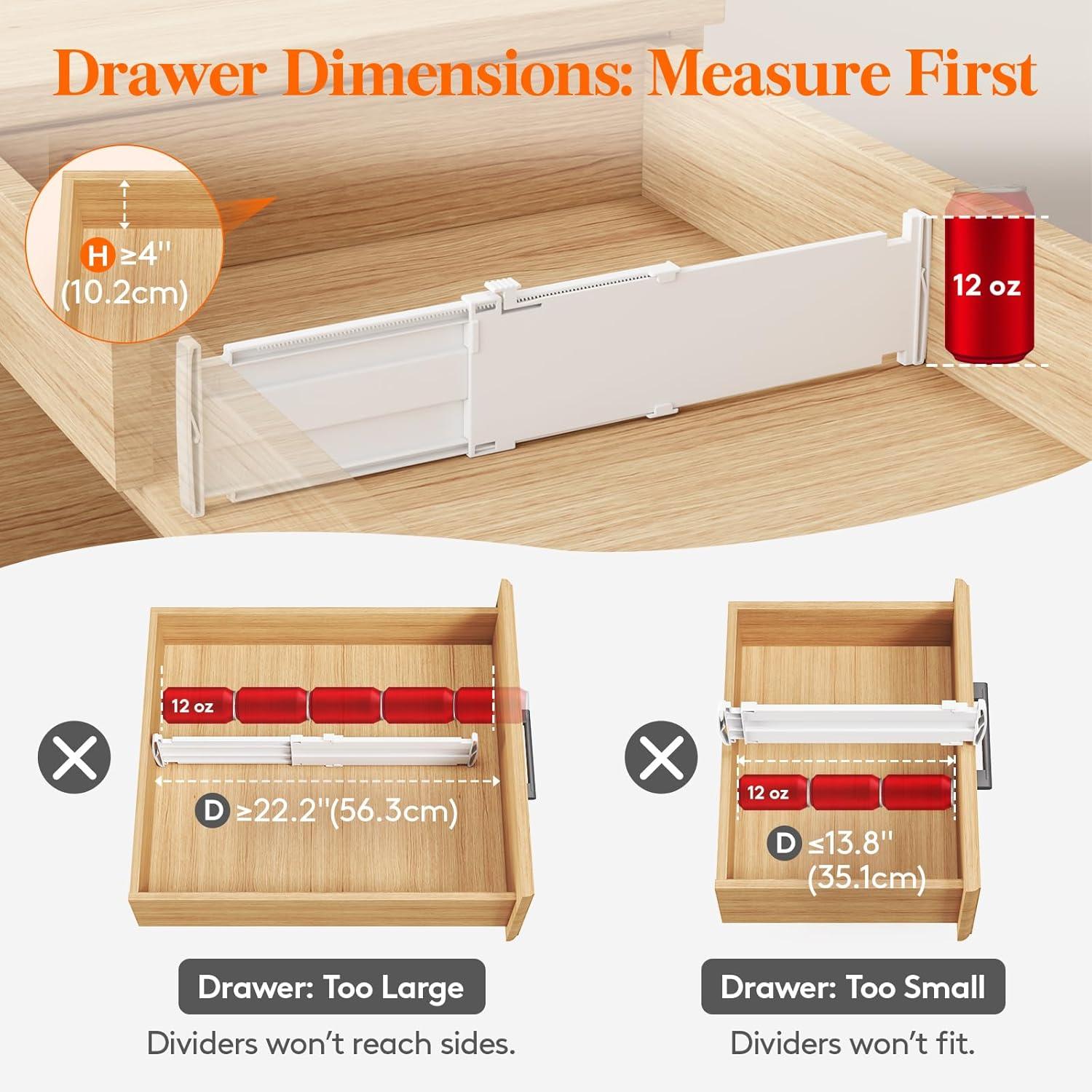 image:imageLifewit 5 Tall 5 Pack Deep Drawer Dividers 30 47cm115185 Expandable Drawer Divider for Clothes White Dresser Drawer Storage Organizers Clothing Drawers Separators for Dresser Kitchen Bedroom5