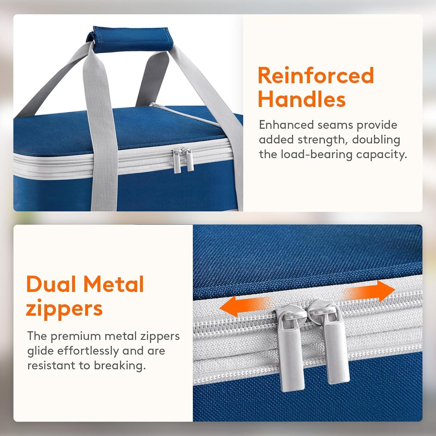image:imageLifewit Insulated Double Decker Casserole Carrier Expandable Lasagna Lugger Tote Bag for Hot or Cold Food Fits 9 x 13 Baking Dish for Potluck Parties Picnic and Cookouts GreyPure Blue
