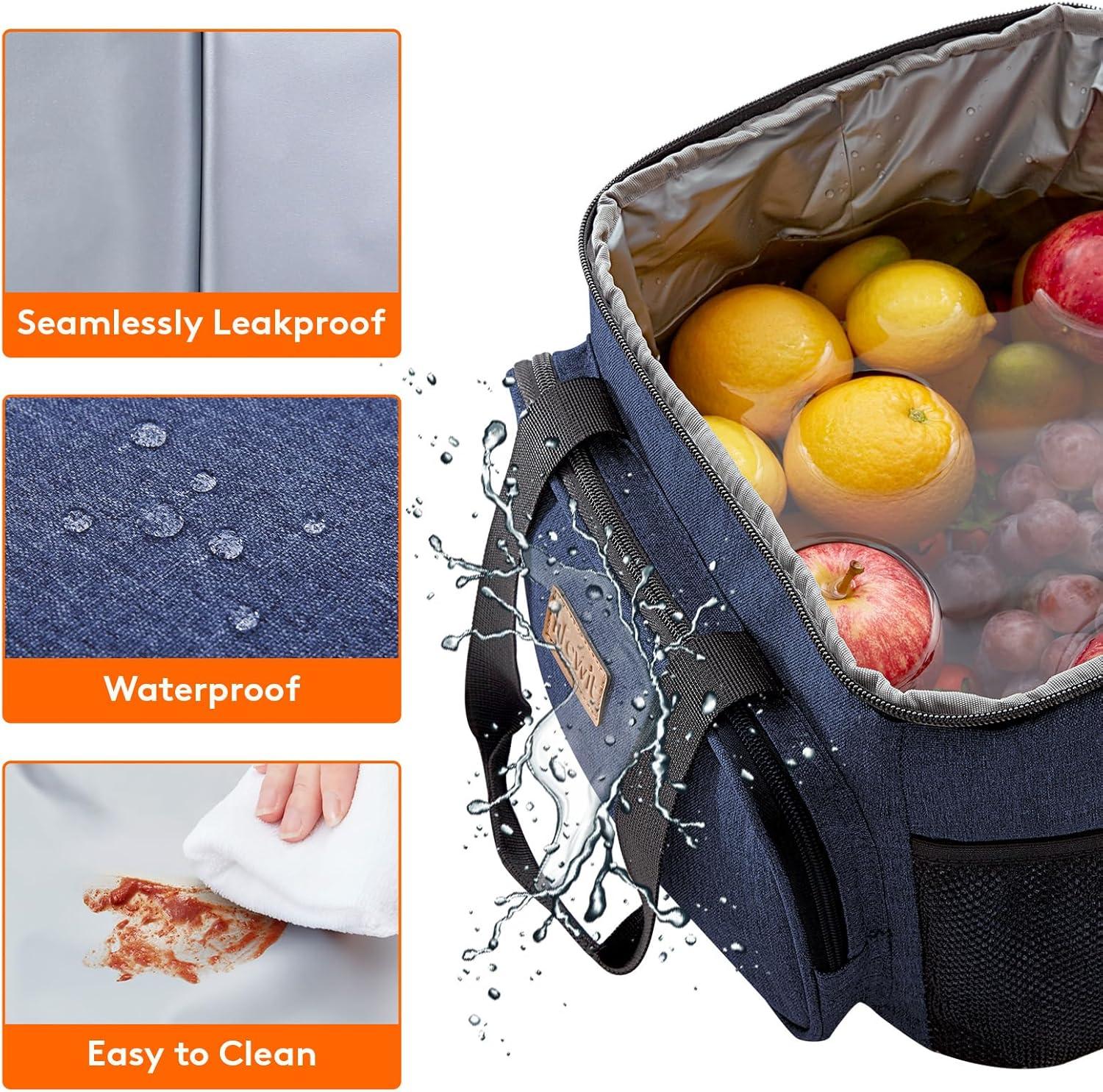image:imageLifewit Large Lunch Bag Insulated Lunch Box Soft Cooler Cooling Tote for Adult Men Women Dark Blue 12Can 9LDark Blue