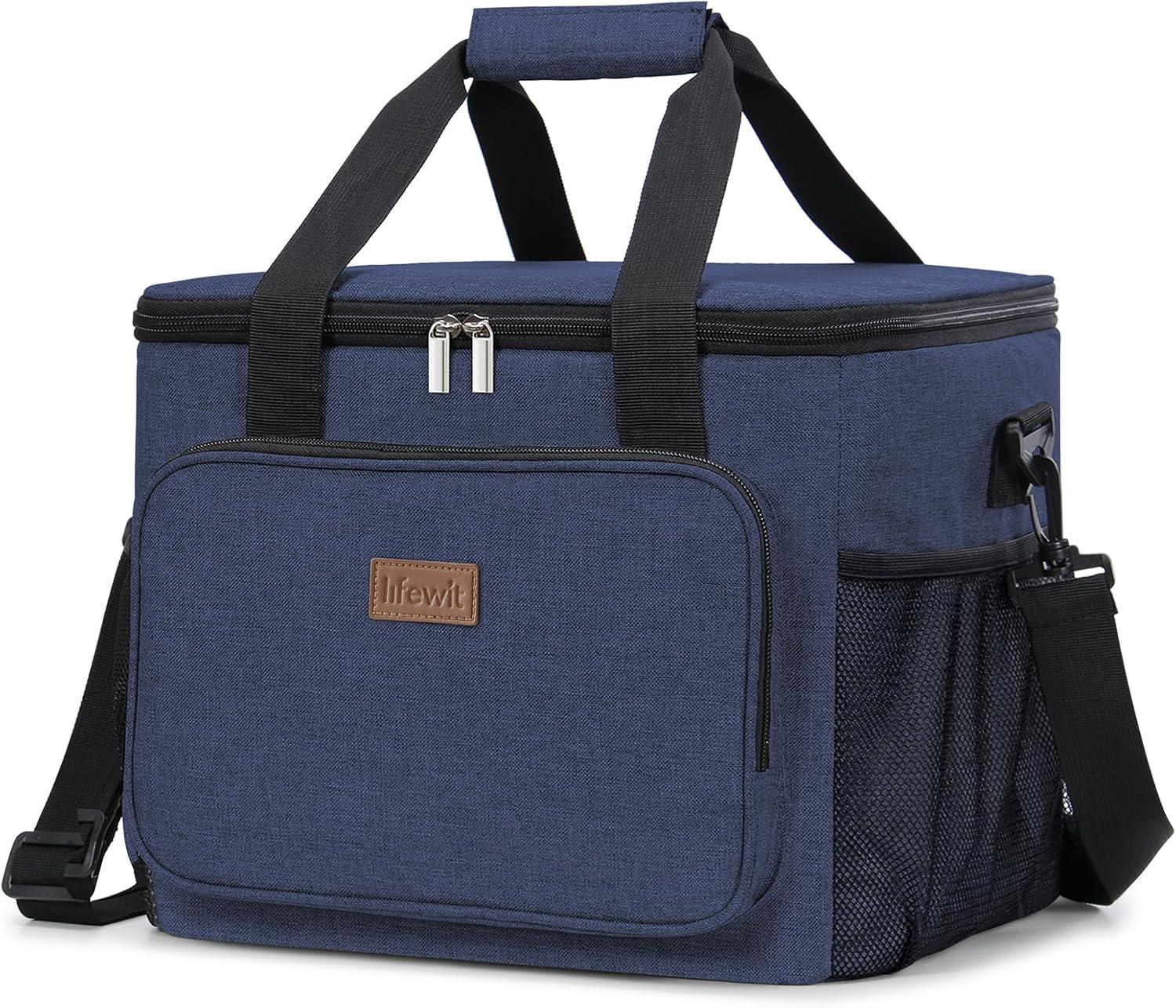 image:imageLifewit Large Lunch Bag Insulated Lunch Box Soft Cooler Cooling Tote for Adult Men Women Dark Blue 12Can 9LDark Blue
