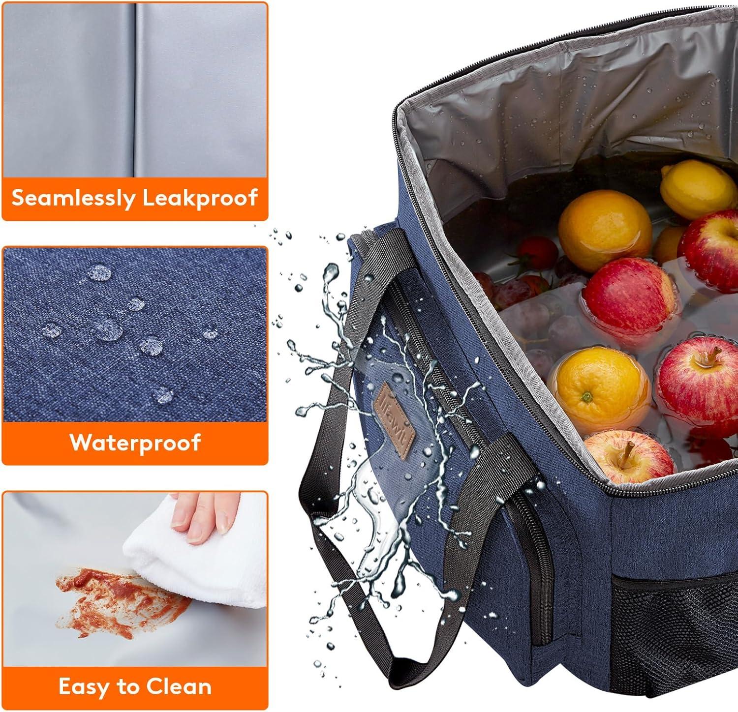 image:imageLifewit Large Lunch Bag Insulated Lunch Box Soft Cooler Cooling Tote for Adult Men Women Dark Blue 12Can 9LDark Blue