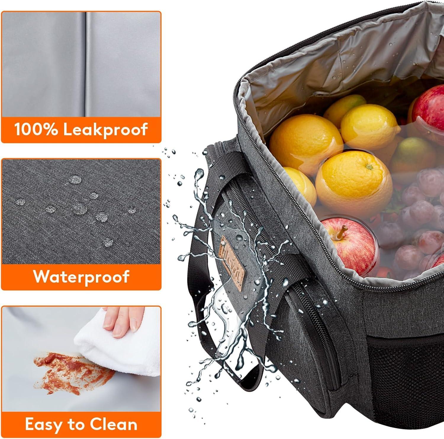 image:imageLifewit Large Lunch Bag Insulated Lunch Box Soft Cooler Cooling Tote for Adult Men Women Dark Blue 12Can 9LDark Gray