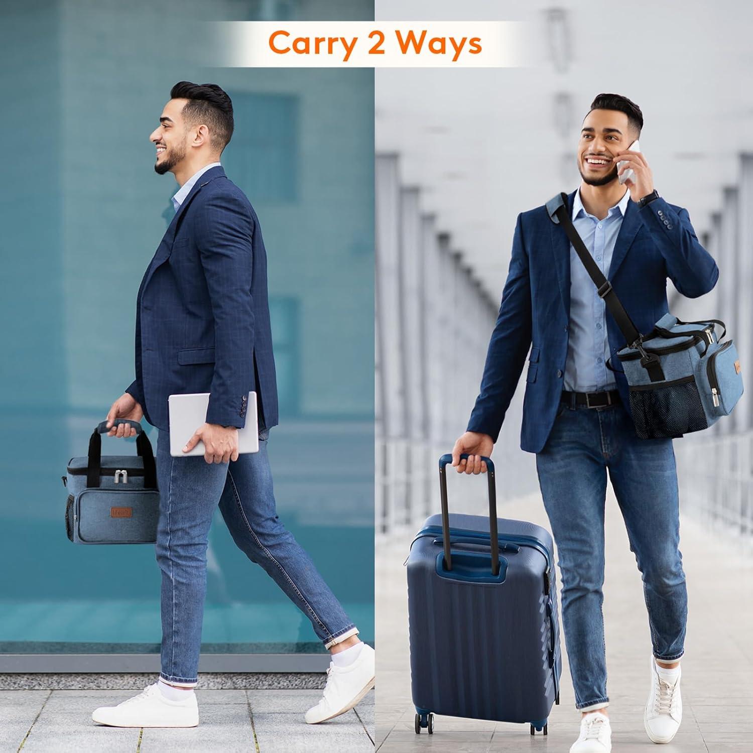 image:imageLifewit Large Lunch Bag Insulated Lunch Box Soft Cooler Cooling Tote for Adult Men Women Dark Blue 12Can 9LLight Blue