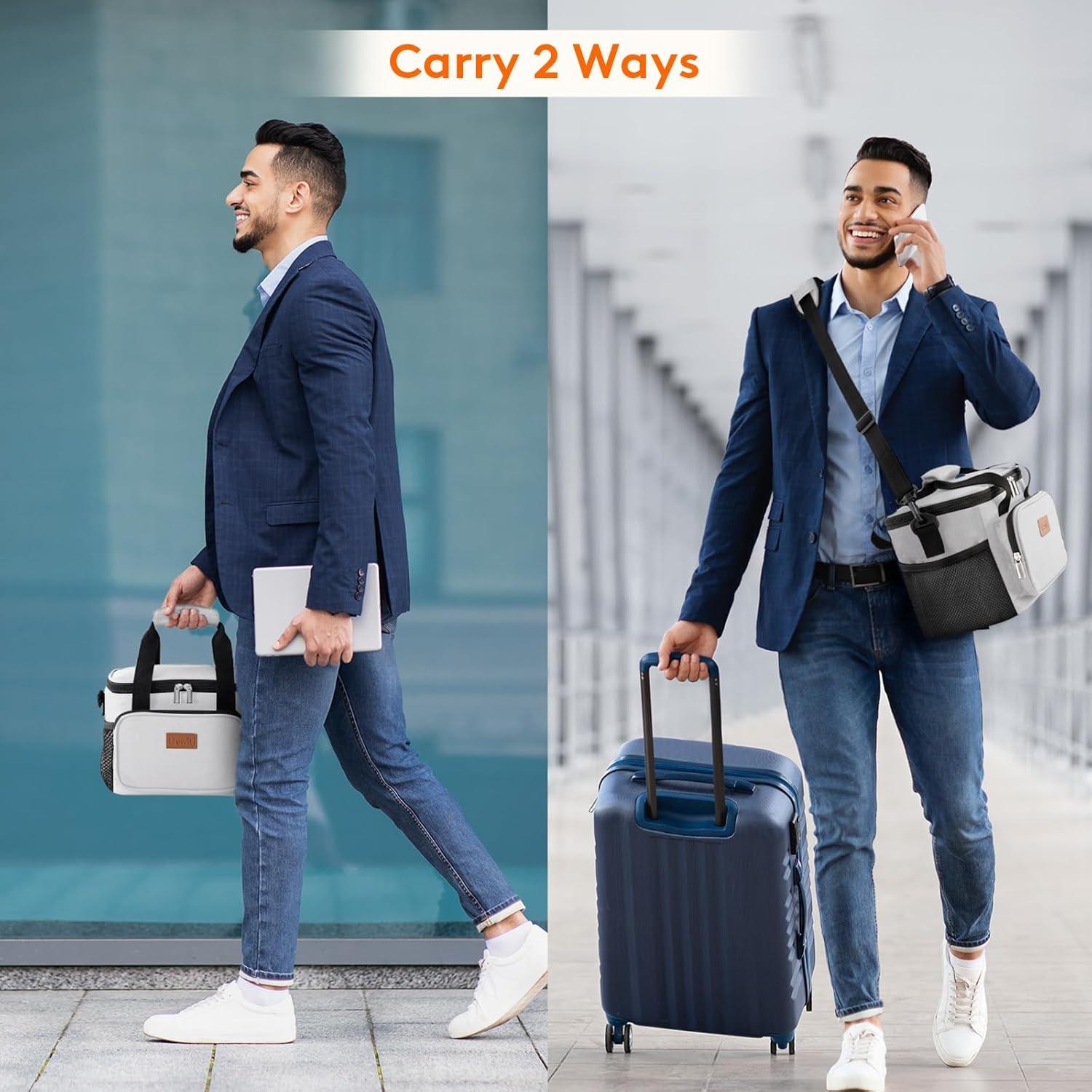image:imageLifewit Large Lunch Bag Insulated Lunch Box Soft Cooler Cooling Tote for Adult Men Women Dark Blue 12Can 9LSliver Gray