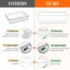 Lifewit 6 Pcs Large Bathroom Drawer Organizers, 3 Sizes Clear Plastic Storage Organizer Trays for Make Up, Kitchen Utensils, Vanity Accessories in Bathroom/Office/Dresser Organization(6)