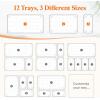 Lifewit 6 Pcs Large Bathroom Drawer Organizers, 3 Sizes Clear Plastic Storage Organizer Trays for Make Up, Kitchen Utensils, Vanity Accessories in Bathroom/Office/Dresser Organization(12)
