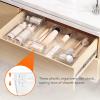 Lifewit 6 Pcs Large Bathroom Drawer Organizers, 3 Sizes Clear Plastic Storage Organizer Trays for Make Up, Kitchen Utensils, Vanity Accessories in Bathroom/Office/Dresser Organization(8)