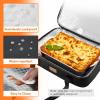 Lifewit Insulated Double Decker Casserole Carrier, Expandable Lasagna Lugger Tote Bag for Hot or Cold Food, Fits 9″ x 13″ Baking Dish for Potluck Parties, Picnic and Cookouts, Grey(Black)