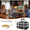 Lifewit Insulated Double Decker Casserole Carrier, Expandable Lasagna Lugger Tote Bag for Hot or Cold Food, Fits 9″ x 13″ Baking Dish for Potluck Parties, Picnic and Cookouts, Grey(Black-Geometric)