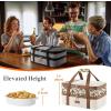 Lifewit Insulated Double Decker Casserole Carrier, Expandable Lasagna Lugger Tote Bag for Hot or Cold Food, Fits 9″ x 13″ Baking Dish for Potluck Parties, Picnic and Cookouts, Grey(Cream-flowers)