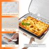 Lifewit Insulated Double Decker Casserole Carrier, Expandable Lasagna Lugger Tote Bag for Hot or Cold Food, Fits 9″ x 13″ Baking Dish for Potluck Parties, Picnic and Cookouts, Grey(Cream-geometric)
